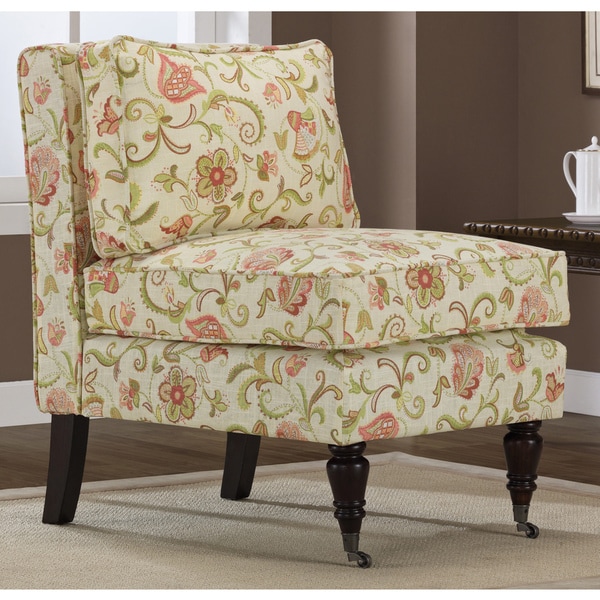 Cassidy Coral Print Armless Chair - Free Shipping Today - Overstock.com ...