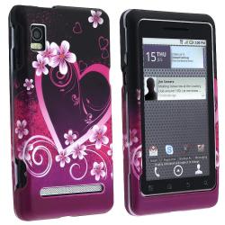Heart/ Flowers Rubber Coated Case for Motorola A955 Droid 2 Cases & Holders