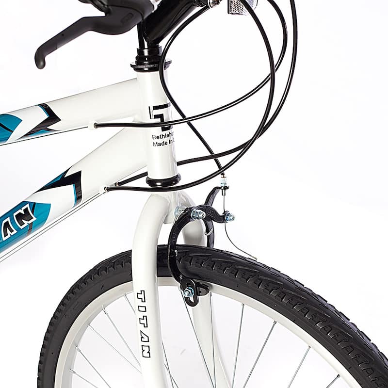 Titan Wildcat Women's 18-Speed Mountain Bike, White & Teal