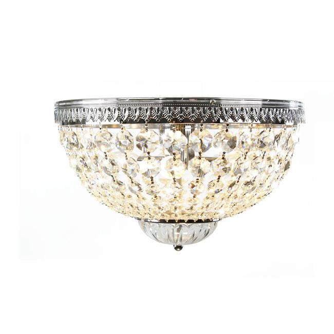 Annecy Supreme Flush Mount Chrome And Crystal Chandelier