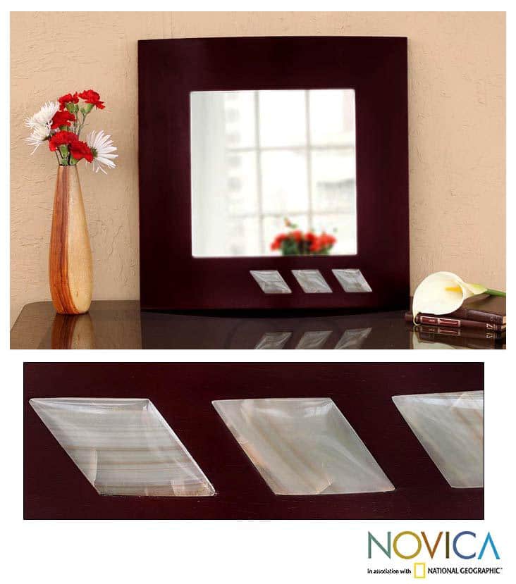 Mohena Wood 'Natural Harmony' Onyx Mirror Frame (Peru)