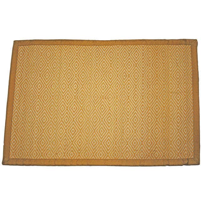 Handmade Diamond Pattern Rayon from Bamboo Rug - 2' x 3'