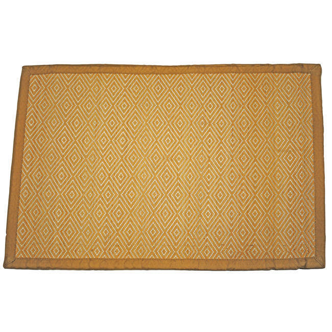Handmade Diamond Pattern Rayon from Bamboo Rug - 2' x 3'