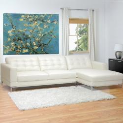 Babbitt Sleek Ivory Leather Modern Sectional Sofa Free Thumbnail Babbitt Sleek Ivory Leather Modern Sectional Sofa