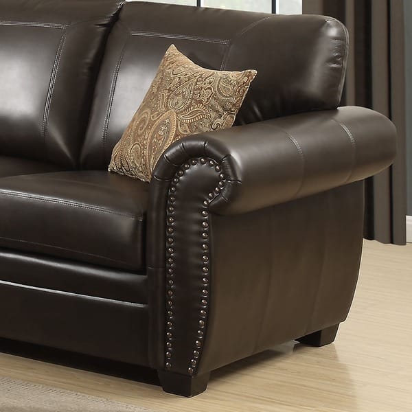 Louis Leather Gel Indoor Sectional Sofa - Bed Bath & Beyond - 6008526