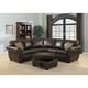 preview thumbnail 1 of 5, Louis Leather Gel Indoor Sectional Sofa