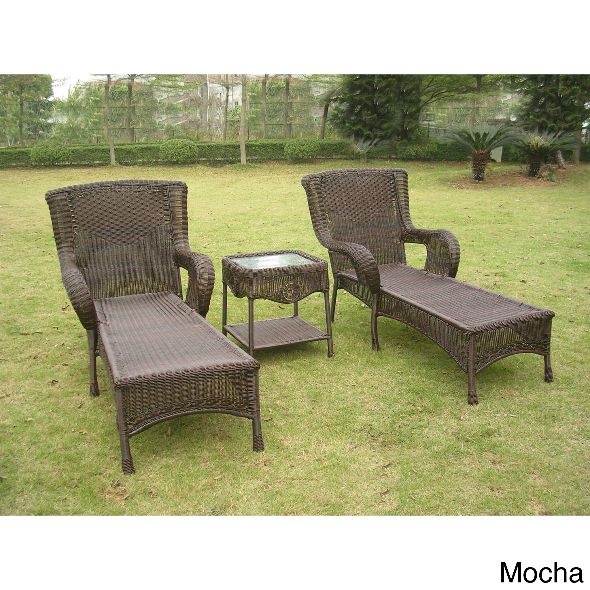 International Caravan San Tropez Resin Wicker 3 piece Chaise