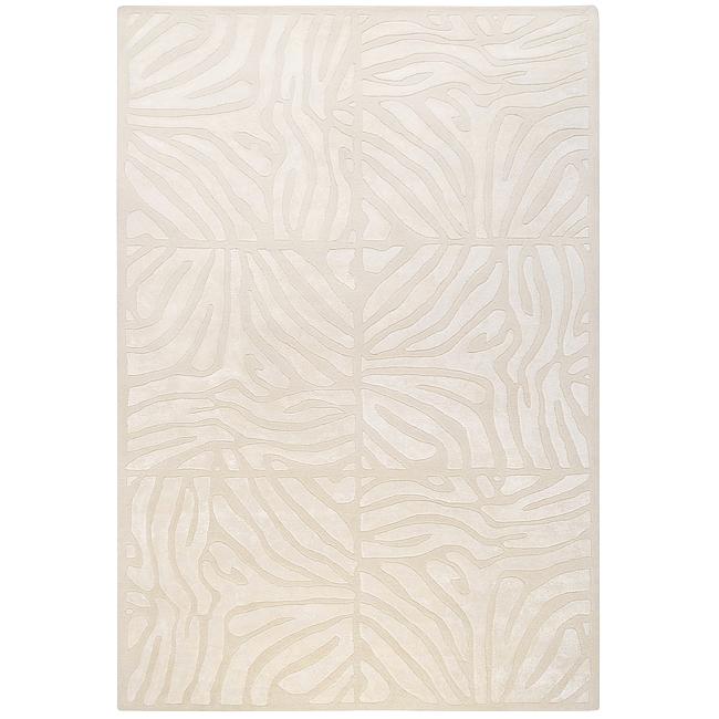 Candice Olson Hand tufted Ivory Zebra Animal Print Branstad Wool Rug (8 X 11)