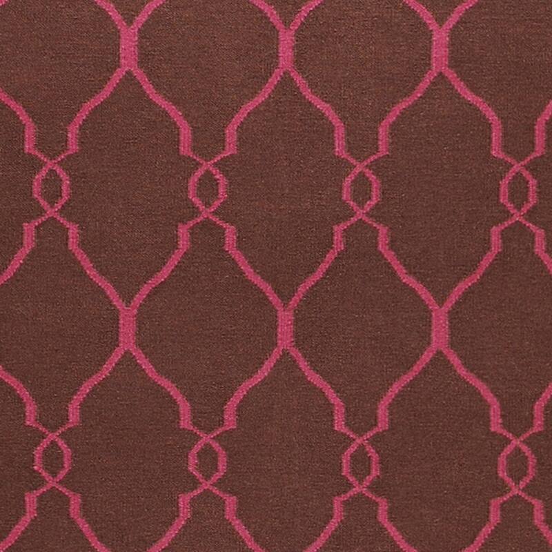 Hand-woven Bristol Pink Moroccan Trellis Flatweave Wool Area Rug - 5' x 8' - 5' x 8'