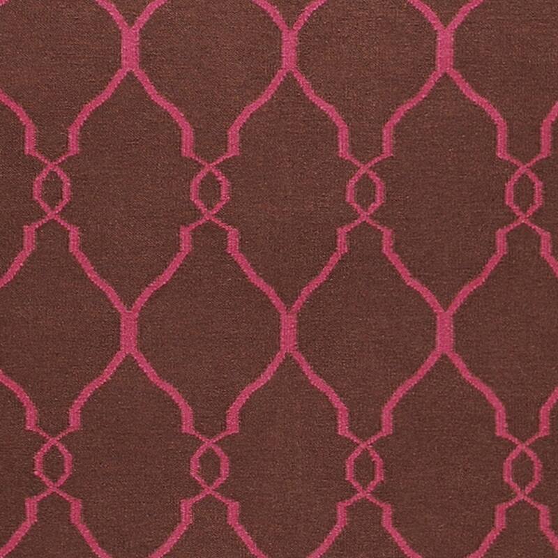 Hand-woven Bristol Pink Moroccan Trellis Flatweave Wool Area Rug - 5' x 8' - 5' x 8'