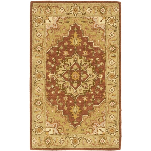 Safavieh Handmade Heritage Timeless Traditional Rust/ Gold Wool Rug (3' x 5')