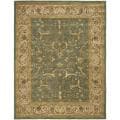 Safavieh Handmade Heritage Traditional Kashan Blue/ Beige Wool Rug - 7'6 x 9'6
