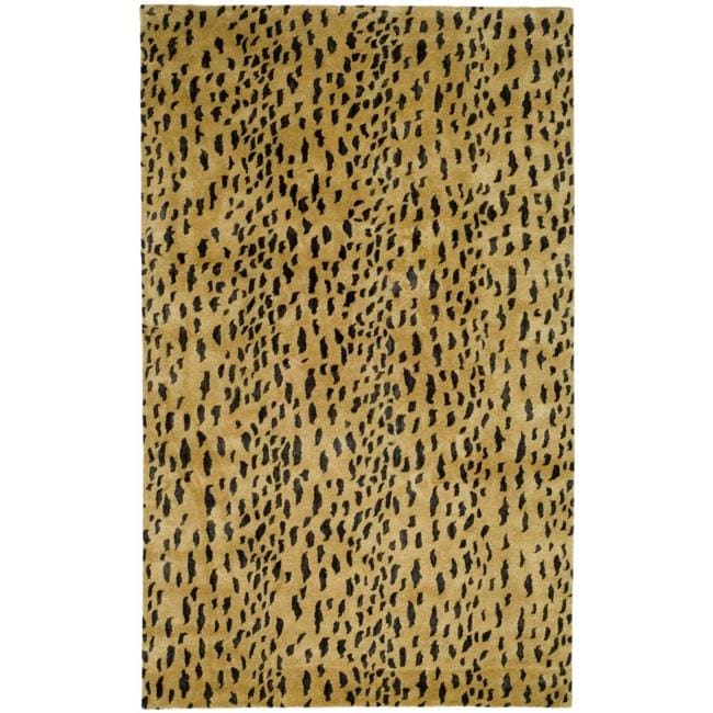 Handmade Soho Leopard Skin Beige New Zealand Wool Rug (83 X 11)