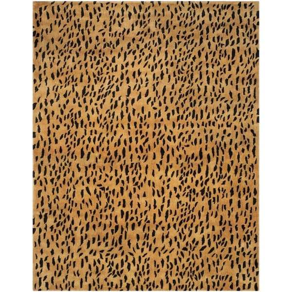 Safavieh Handmade Soho Leopard Skin Beige New Zealand Wool Rug - 8'-3" x 11'