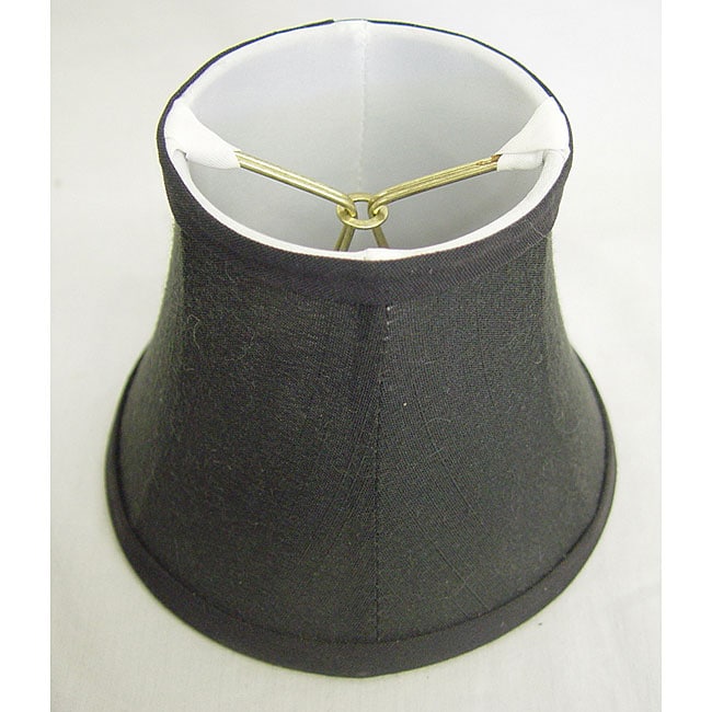 Round Silk Black Lamp Shade (Black with white liningShade Silk fabric Dimensions 5 inches Diameter x 4 inches High )