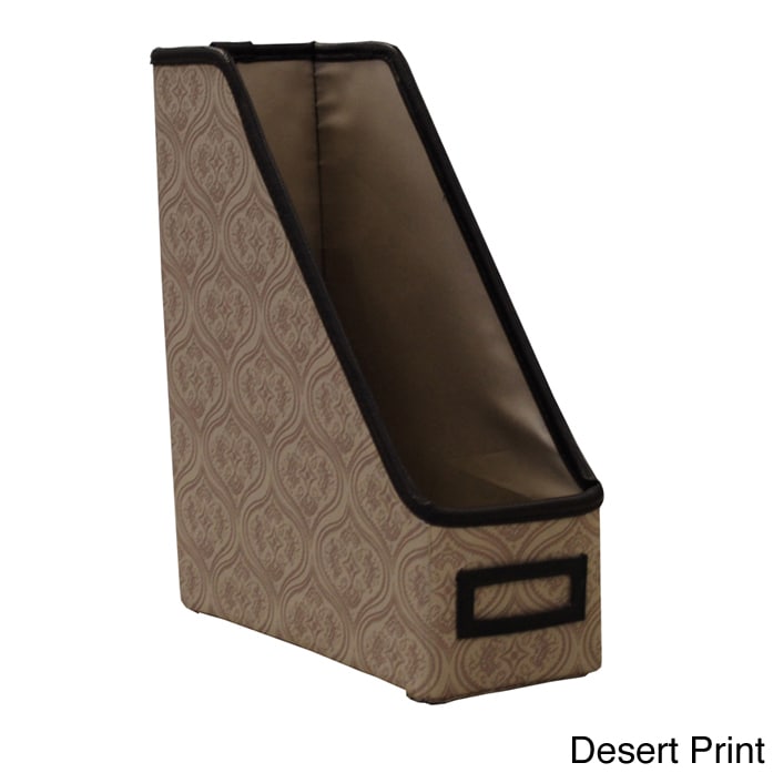 Decorative Canvas Magazine File Storage Box (12.5 X 4.5 X 10.625)