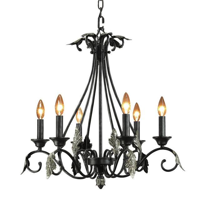 Woodbridge Lighting Easton 6-Light Candelabra-Style Charcoal Chandelier