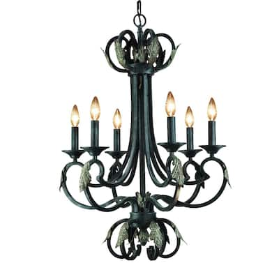 Woodbridge Lighting Easton 6-light Charcoal Chandelier