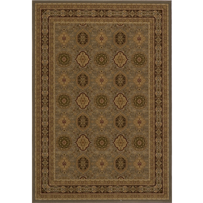 Westminster Power loomed Tabriz Panel Slate Rug (910x136)