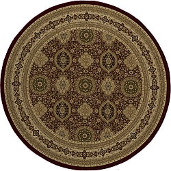 Westminster Tabriz Red Panel Rug (7'10 Round) Round/Oval/Square