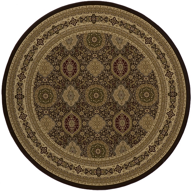 Westminster Tabriz Panel Brown Rug (710 Round)