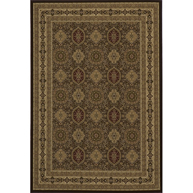 Westminster Tabriz Brown Panel Rug (53 X 77)