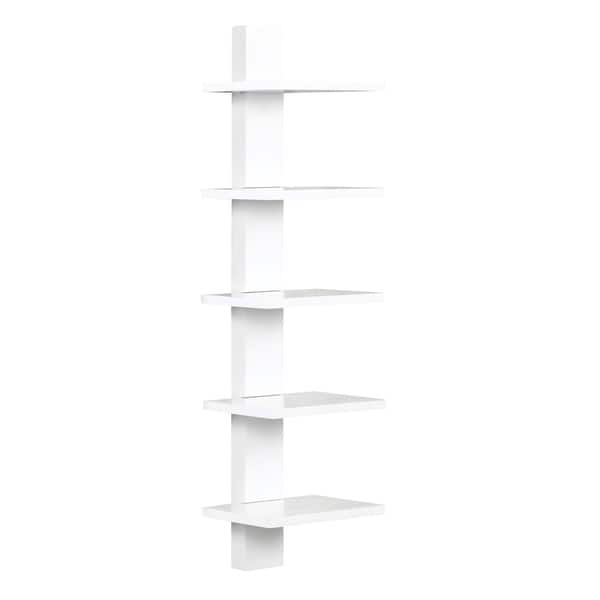 Shop Spine Wall White Book Shelves Overstock 6014648