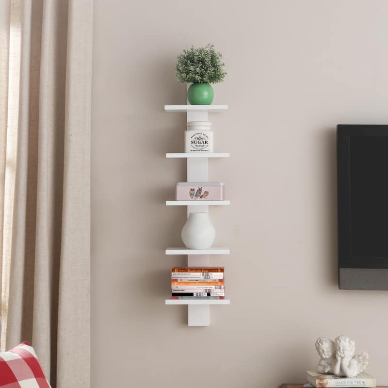 Spine Wall White Book Shelves