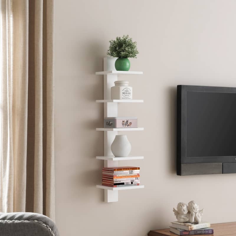 Spine Wall White Book Shelves
