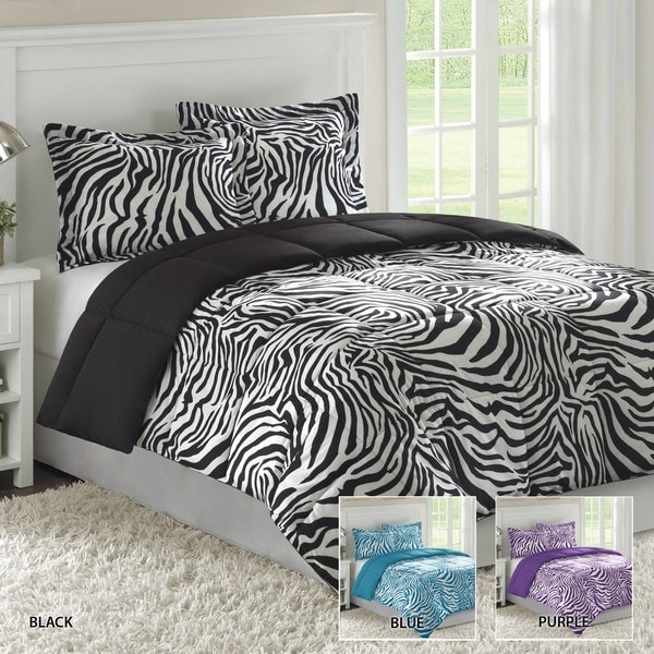 Home Essence Reversible Zebra King size 3 piece Down Alternative