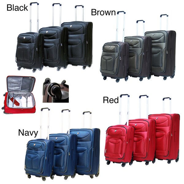CalPak Langley 3-piece Expandable Spinner Luggage Set
