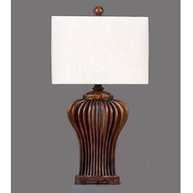 chestnut shelf lamp