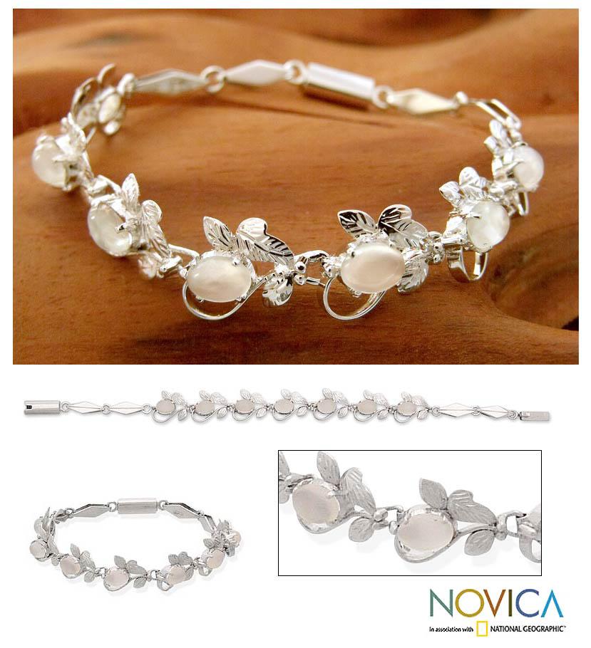 Sterling Silver Misty Affair Moonstone Bracelet (India)  