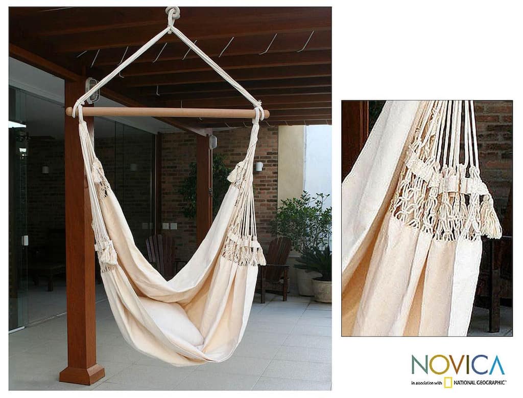 NOVICA Handmade Cotton 'Life's a Balance' Hammock Swing (Brazil)