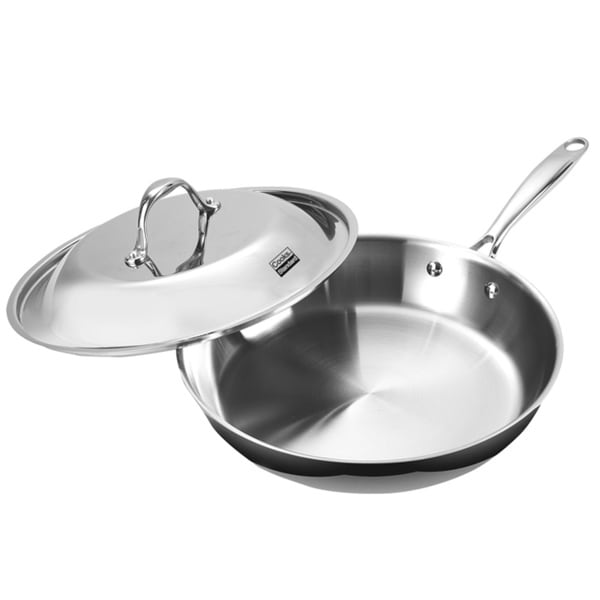Clad Stainless Steel 5 Ply Fry Pan  8" by The French Chefs All New Design 18/10 