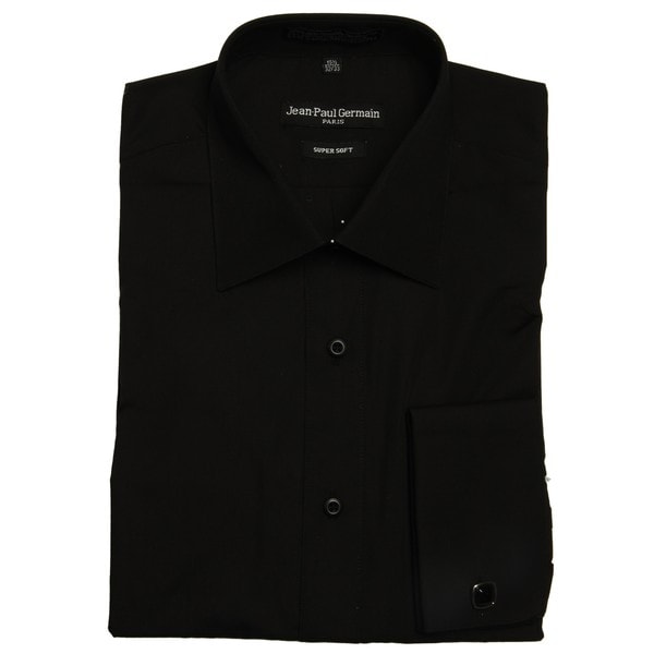 Jean Paul Germain Men's Black French Cuff Dress Shirt - 13701567 ...