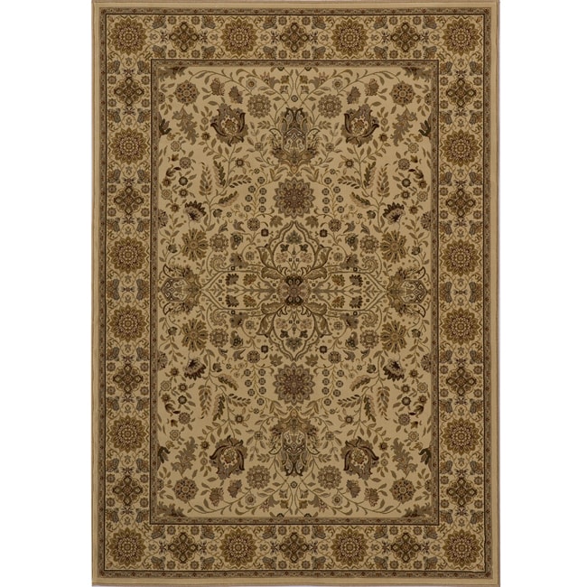 Power loomed Kerman Ivory Rug (53 X 77)