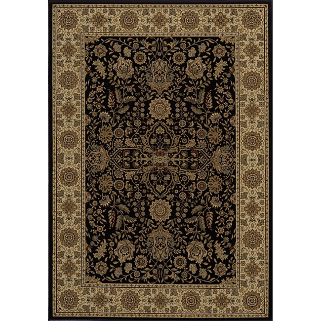 Power loomed Kerman Black Rug (3 X5 0)