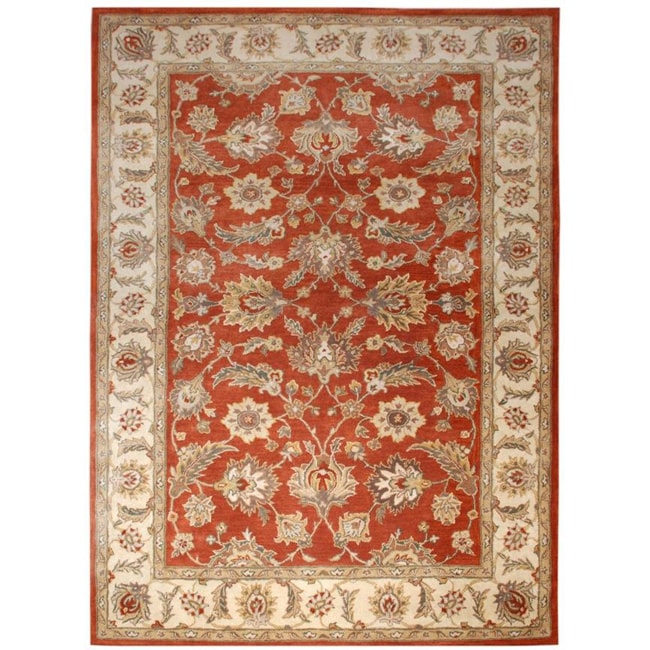 Hand-tufted Mahene Red Wool Rug (9' x 12') - 13704109 - Overstock.com ...