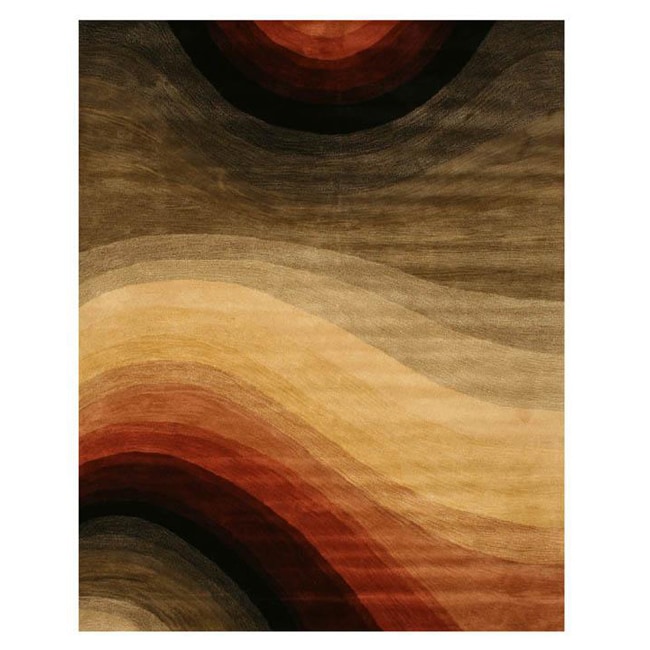 Hand tufted Desertland Multicolor Wool Rug (96 X 136)