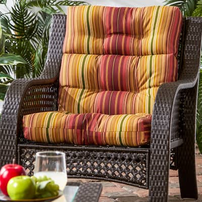 44x22-inch Outdoor Kinnabari Stripe High Back Chair Cushion (Cushion Only)