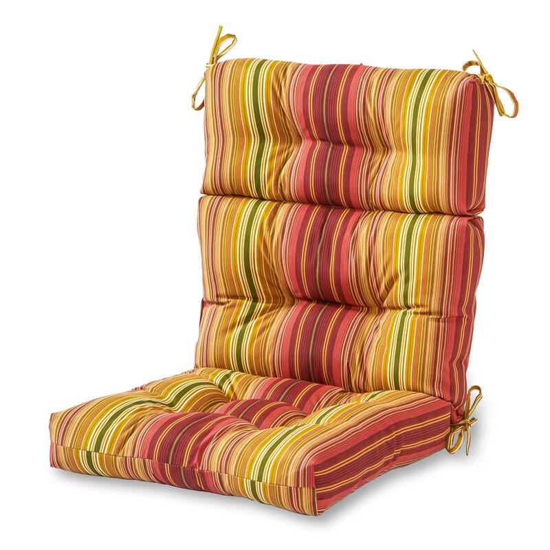 44x22-inch Outdoor Kinnabari Stripe High Back Chair Cushion (Cushion Only)