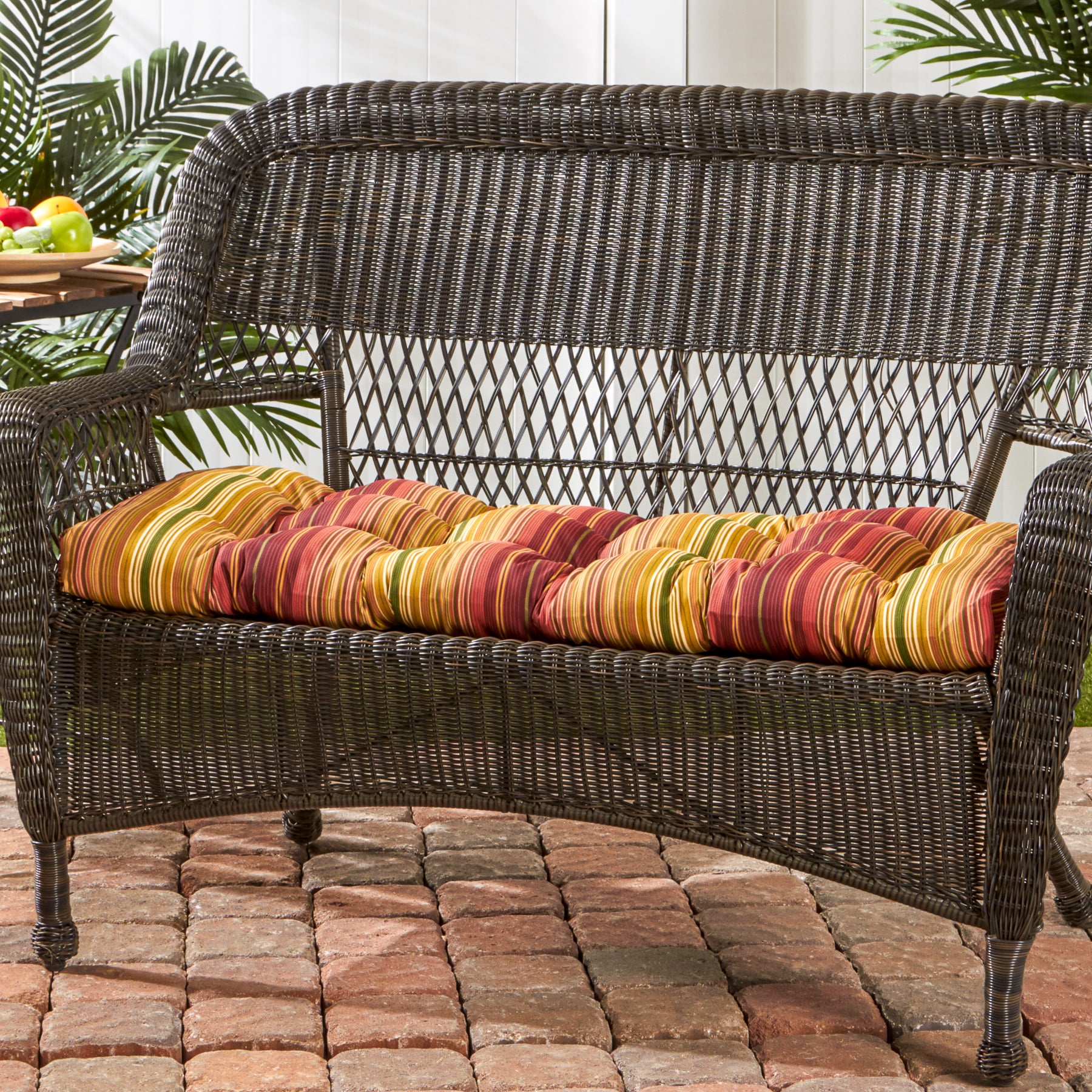 44 inch Outdoor Kinnabari Stripe Swing/ Bench Cushion