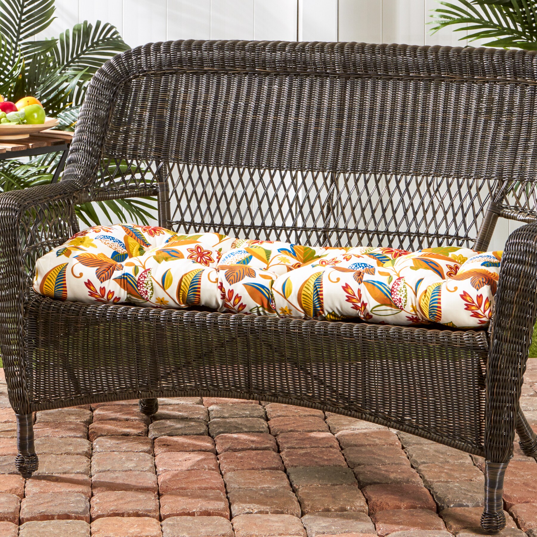 Fireworks Floral Outdoor Bench Cushion