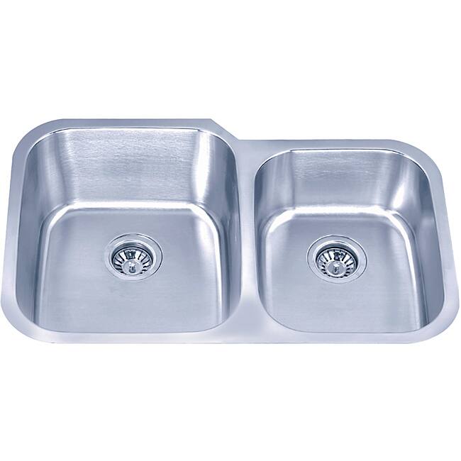 Fine Fixtures Undermount Offset Stainless Steel Double Bowl Sink