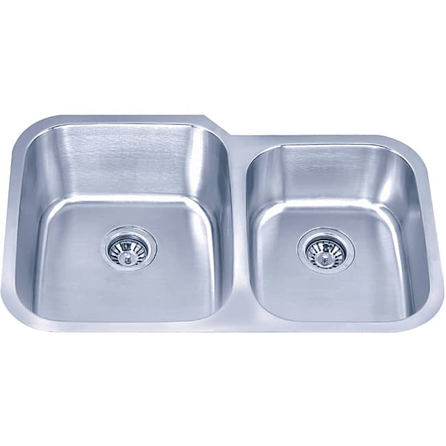 Fine Fixtures Undermount Offset Stainless Steel Double Bowl Sink