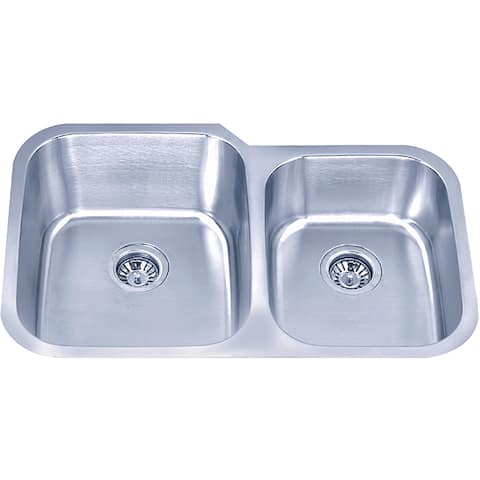 Fine Fixtures Undermount Offset Stainless Steel Double Bowl Sink