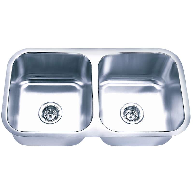 Fine Fixtures Undermount Stainless Steel Equal Double Bowl