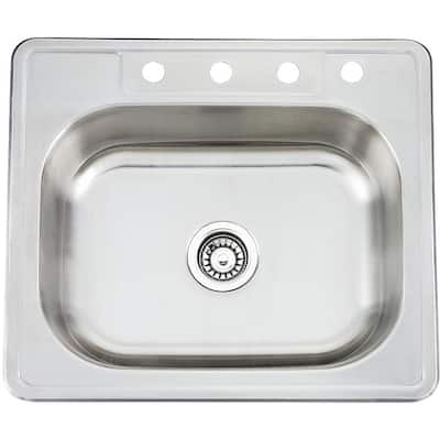 Fine Fixtures Topmount Stainless Steel Single Bowl Sink