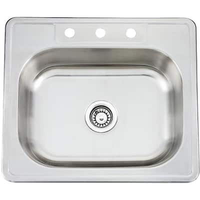 Fine Fixtures Topmount Stainless Steel Single Bowl Sink